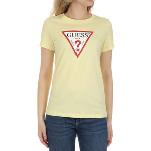 Guess dámské světle žluté tričko Triangle - M (G2H5)